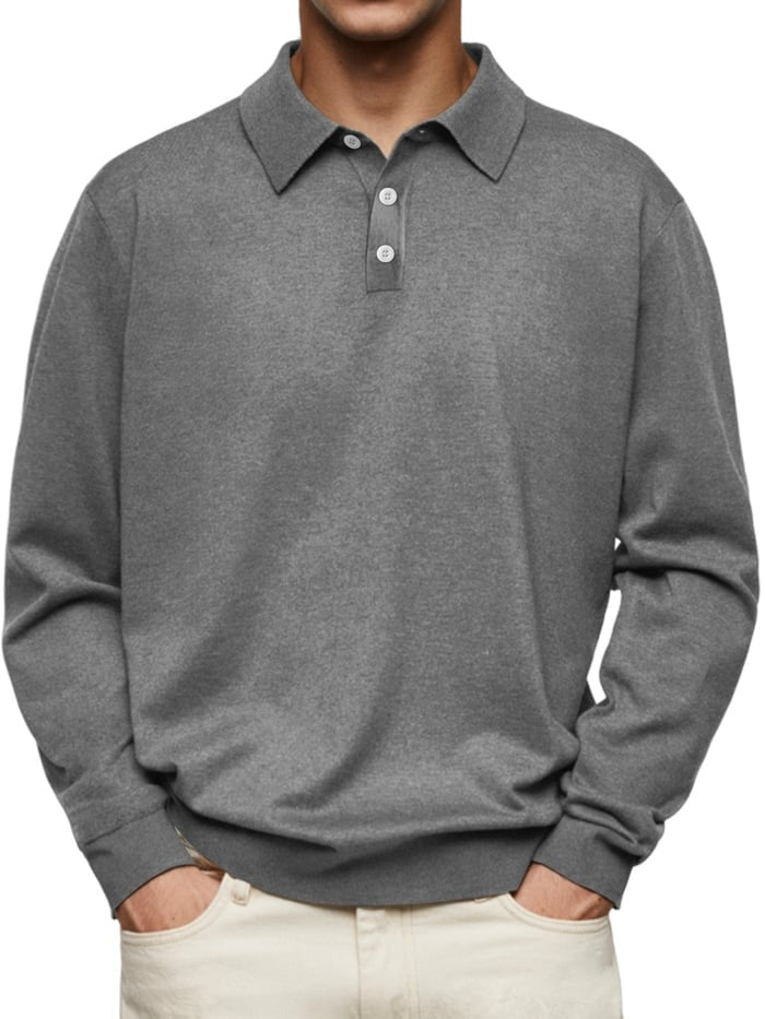 Marcatino™ | Casual en Comfortabele Lange Mouwen Heren Poloshirt