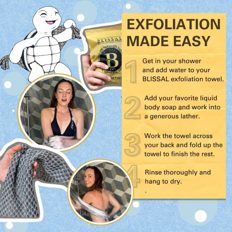 WashCloth 1+1 GRATIS - Exfoliërende Washand, Douche Scrub Handdoek