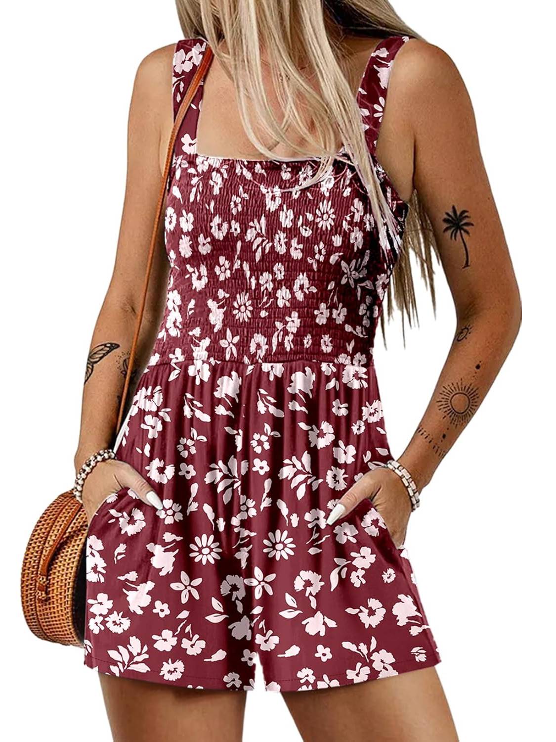 Marcatino™ SummerJumpsuit: Dames Mouwloze Vierkante Hals Zomerromper