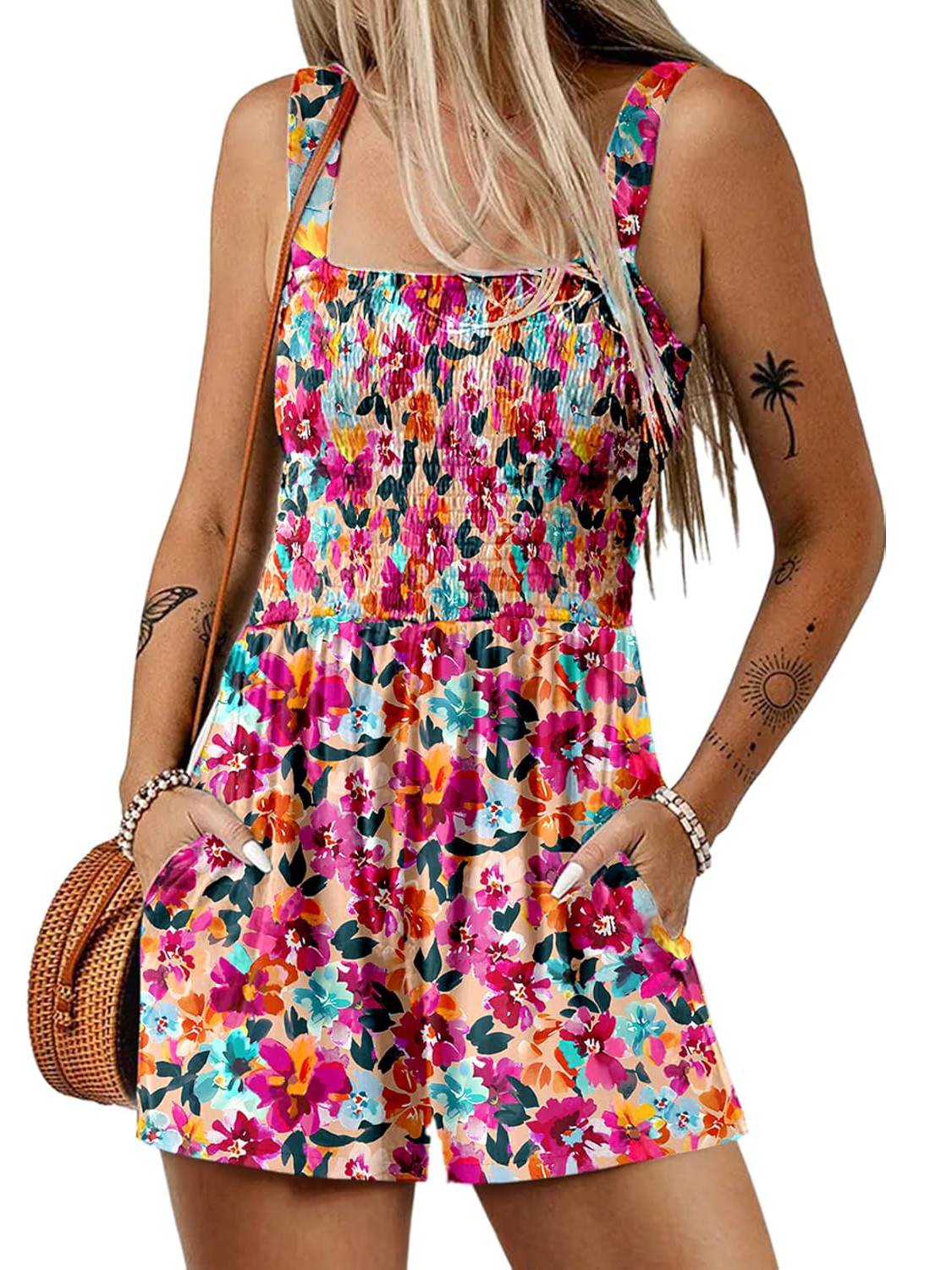 Marcatino™ SummerJumpsuit: Dames Mouwloze Vierkante Hals Zomerromper