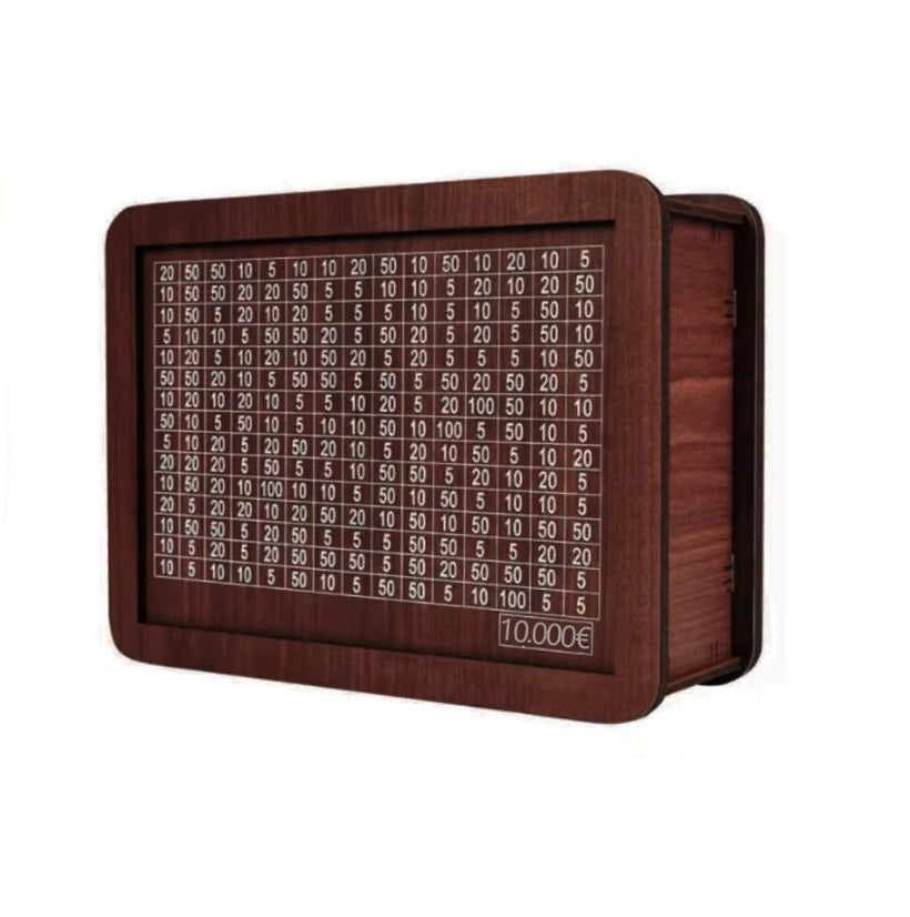 MoneyBox 1+1 GRATIS - Houten Euro Gegraveerd Geld Spaargeld Doos