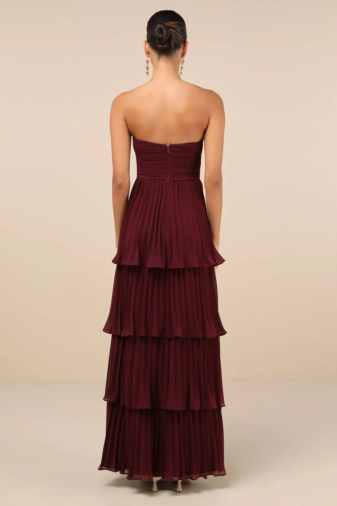 Marcatino™ | Pruimpaarse Strapless Tiered Maxi Jurk