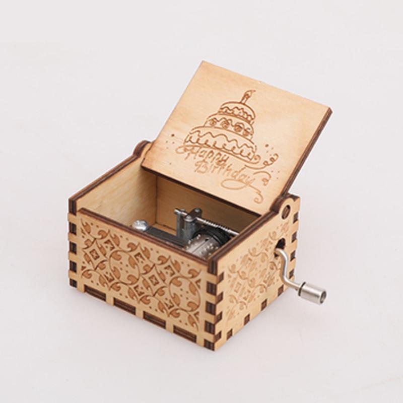 MusicBox 1+1 GRATIS - Hand Zwengel Houten Muziekdoos