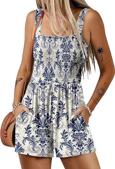 Marcatino™ SummerJumpsuit: Dames Mouwloze Vierkante Hals Zomerromper
