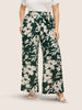 Silhouette broek met bloemenprint en stropdassen in zijnaden