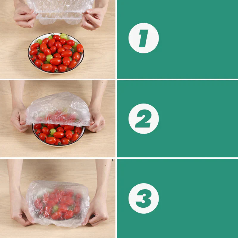 FoodCover 1+1 GRATIS: 200 stuks Wegwerp Plastic Voedselhoezen