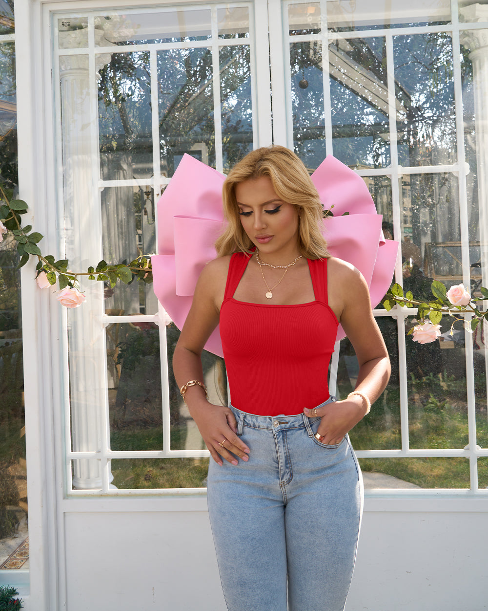 Marcatino™ | Vierkante Hals Mouwloze Bodysuits