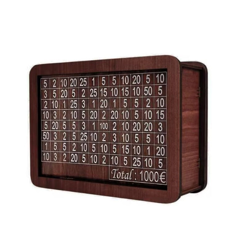 MoneyBox 1+1 GRATIS - Houten Euro Gegraveerd Geld Spaargeld Doos