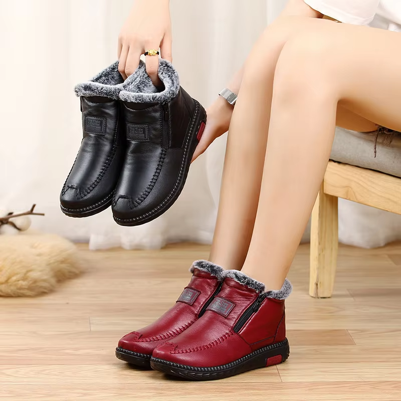 Marcatino™ | Waterdichte Antislip Katoenen Leren Laarzen Voor Dames