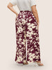 Silhouette broek met bloemenprint en stropdassen in zijnaden