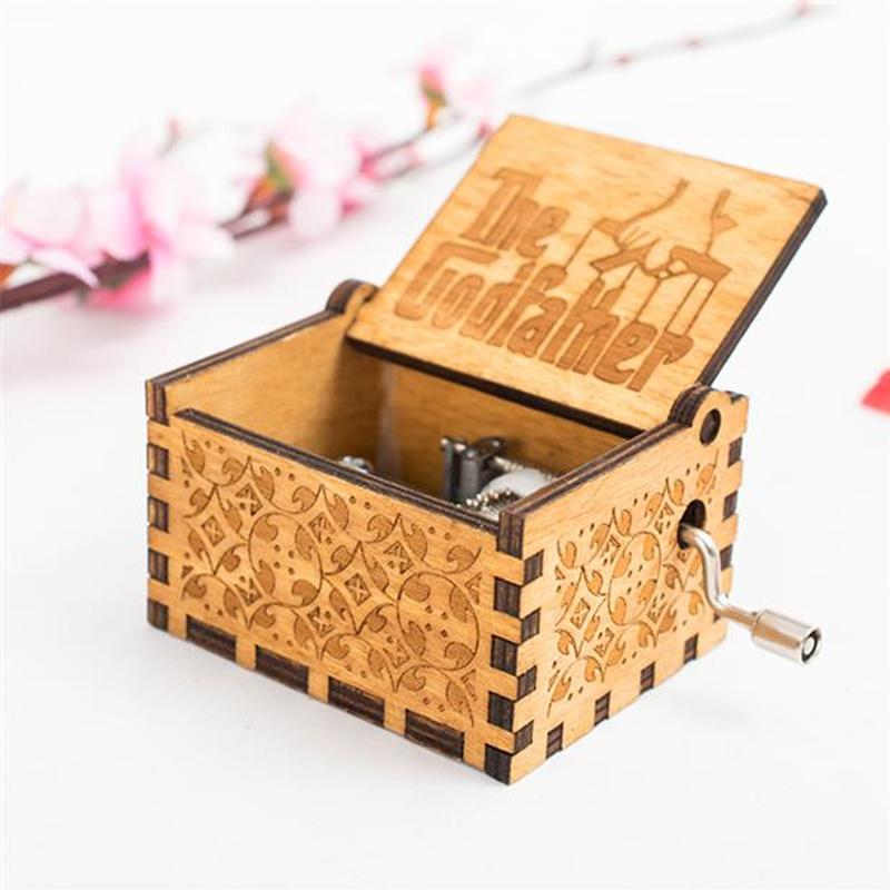 MusicBox 1+1 GRATIS - Hand Zwengel Houten Muziekdoos