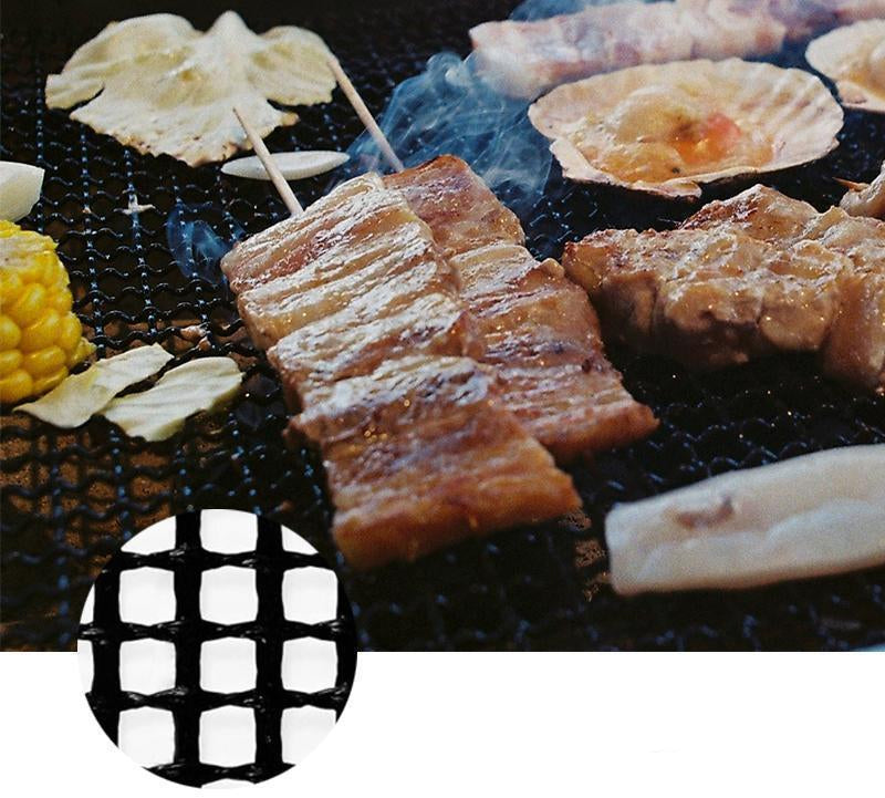 GrillMesh 1+1 GRATIS: Herbruikbaar Hittebestendig Antiaanbak BBQ Grillgaas (6 Stuks)