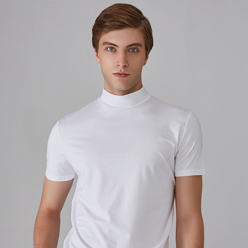 Marcatino™ SlimShirt 1+1 GRATIS: Heren Hoge Hals Slim-Fit Casual T-Shirt