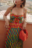 Marcatino™ | Contrasterende Print Swing Maxi Jurk