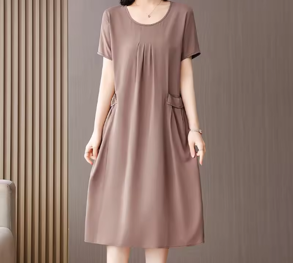 Marcatino™ | Casual O-Hals Vintage Elegante Korte Mouw Vrouwen Jurk
