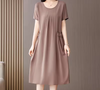 Marcatino™ | Casual O-Hals Vintage Elegante Korte Mouw Vrouwen Jurk