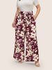 Silhouette broek met bloemenprint en stropdassen in zijnaden