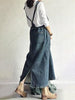 Marcatino™ | Denim Overall Jurk Met Split Aan de Achterkant Blauw