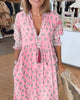 Marcatino™ LongDress: Casual Lang Geplooide Feestjurk met Patroonprint