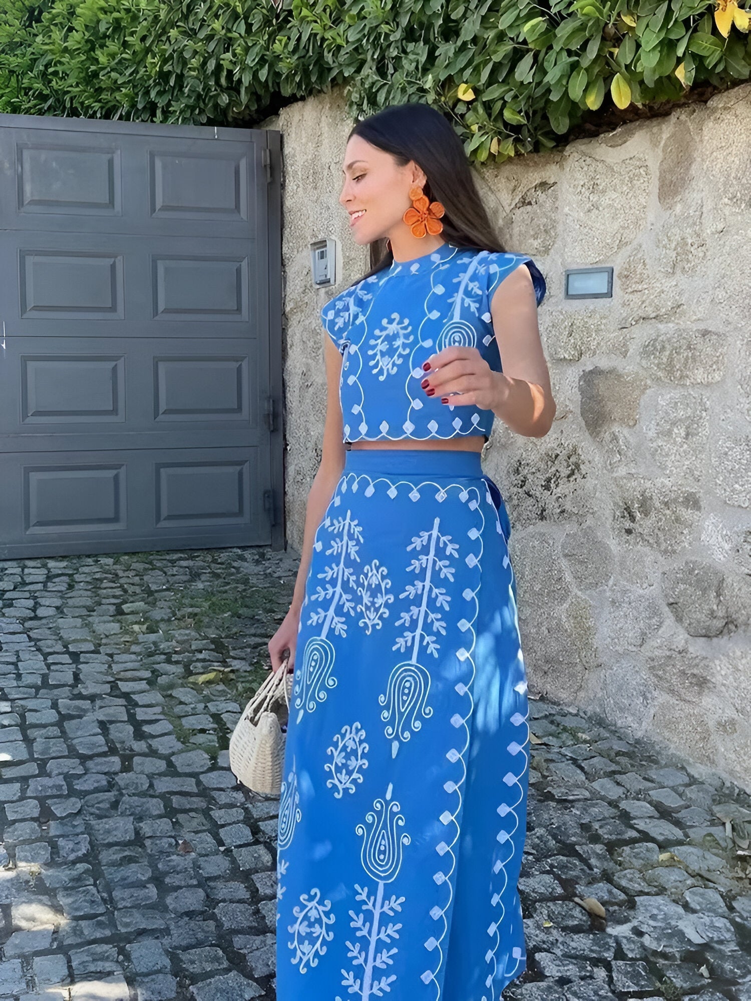 Marcatino™ ElegantSet: Vakantie Elegante Stijl Gewatteerde Top en Lange Rokken Set