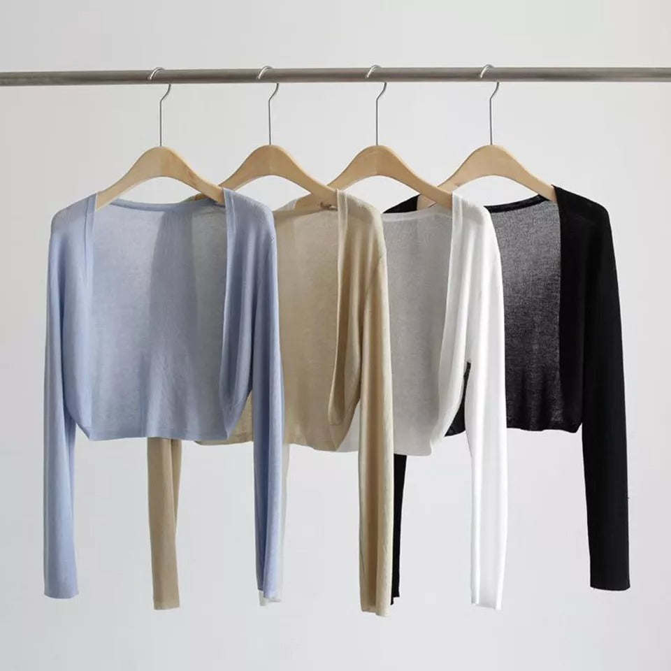 Marcatino™ | Dun Ijs Zijde Sjaal Gebreid Vest voor Vrouwen