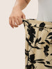 Silhouette broek met bloemenprint en stropdassen in zijnaden