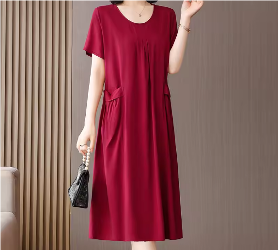Marcatino™ | Casual O-Hals Vintage Elegante Korte Mouw Vrouwen Jurk