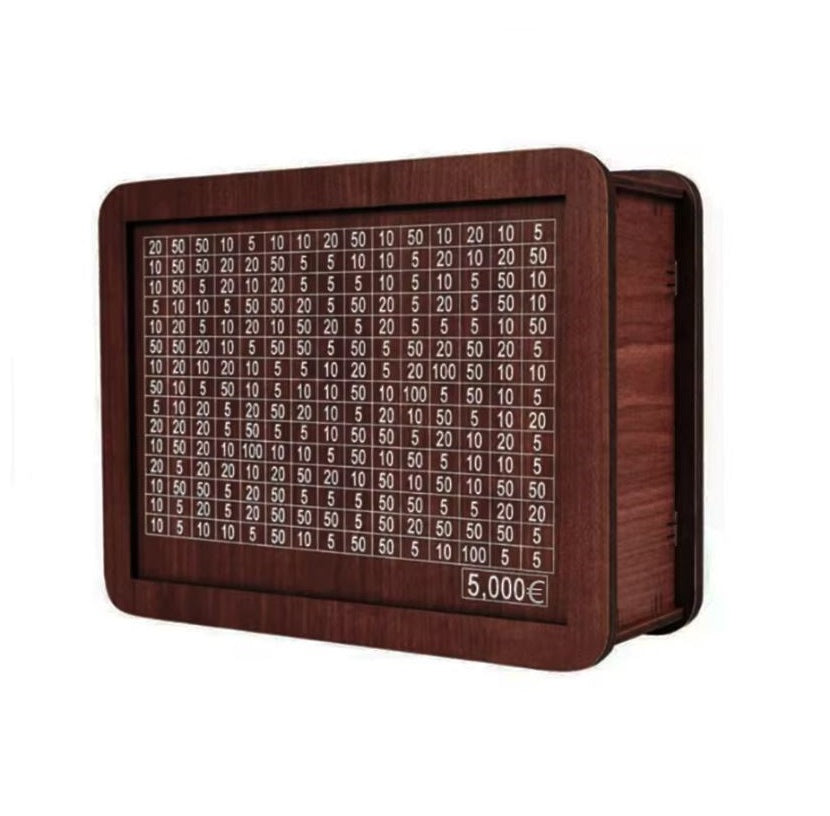 MoneyBox 1+1 GRATIS - Houten Euro Gegraveerd Geld Spaargeld Doos