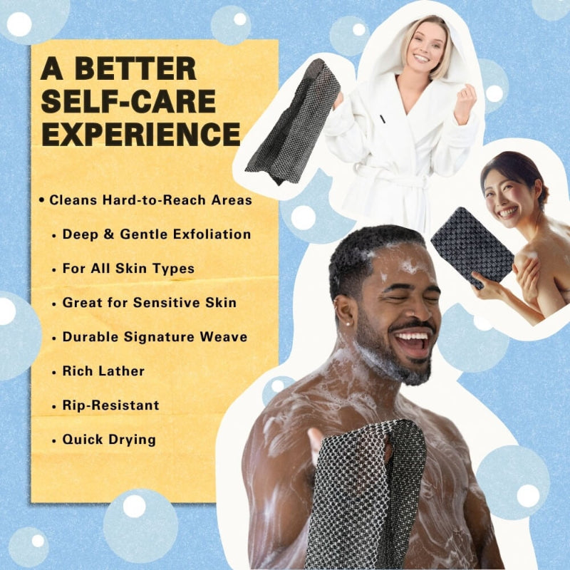 WashCloth 1+1 GRATIS - Exfoliërende Washand, Douche Scrub Handdoek