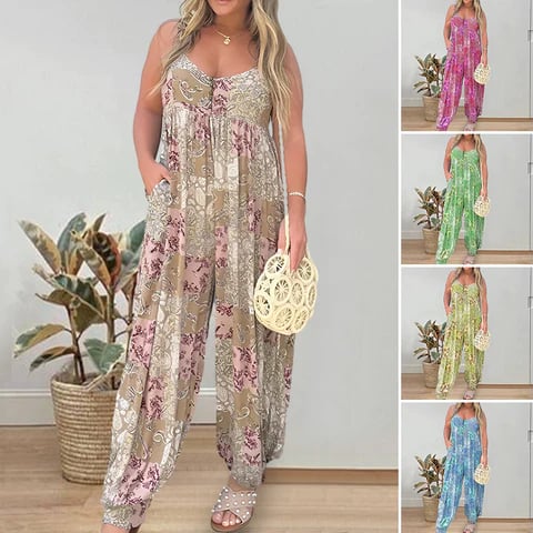 Marcatino™ LooseJumpsuit: Jumpsuit met Losse Geprinte Schouderband