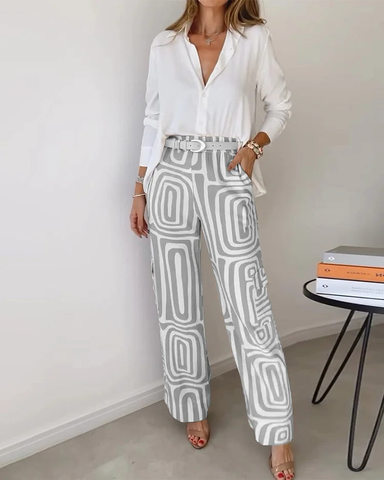 Marcatino™ PrintedSet: Mode Vintage Gedrukt Vrijetijdspak