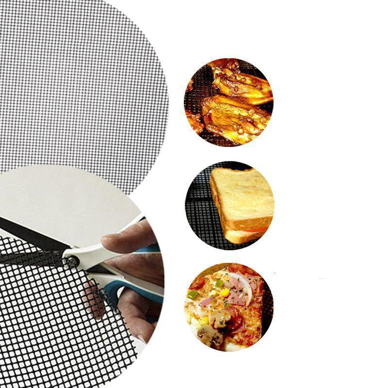 GrillMesh 1+1 GRATIS: Herbruikbaar Hittebestendig Antiaanbak BBQ Grillgaas (6 Stuks)