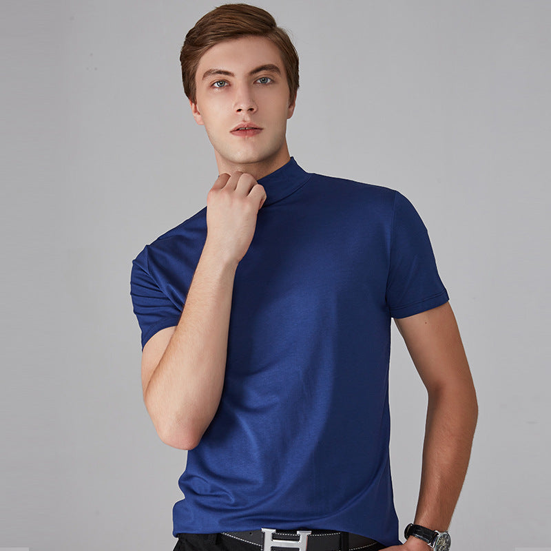 Marcatino™ SlimShirt 1+1 GRATIS: Heren Hoge Hals Slim-Fit Casual T-Shirt