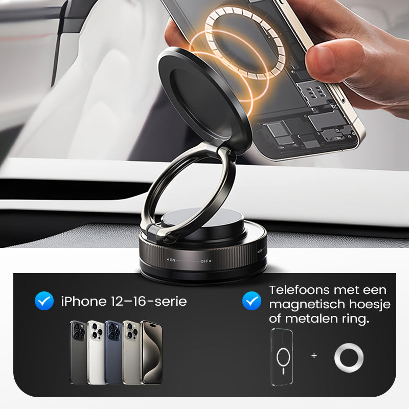 PhoneHolder: 360° Verstelbare Magnetische Telefoonhouder Met Zuignap
