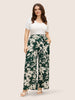 Silhouette broek met bloemenprint en stropdassen in zijnaden