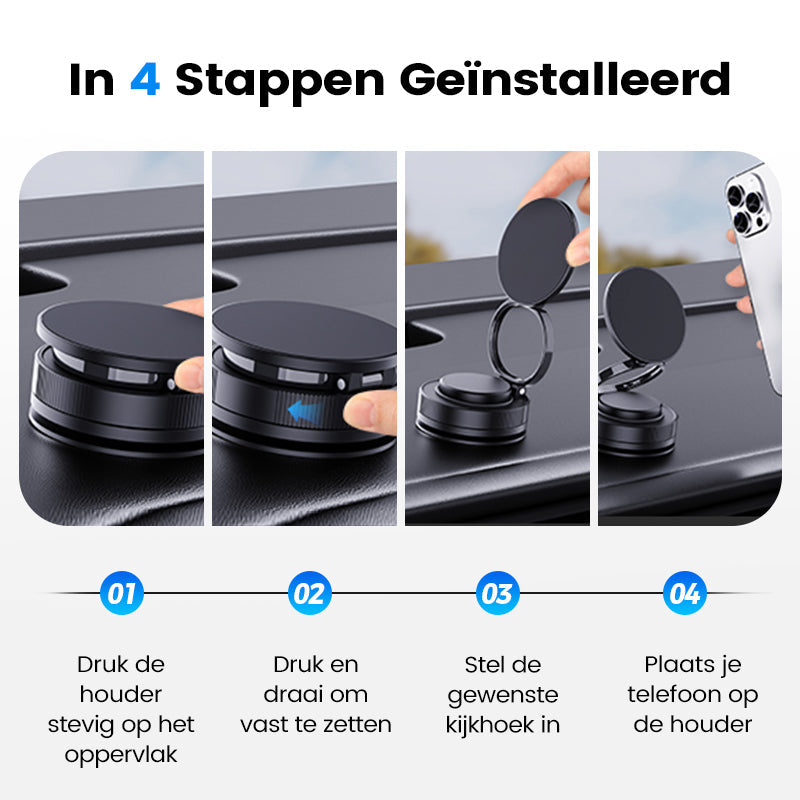 PhoneHolder: 360° Verstelbare Magnetische Telefoonhouder Met Zuignap