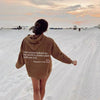 Sweatshirt: Hoodie Met Voor En Achterkant Opdruk Bericht