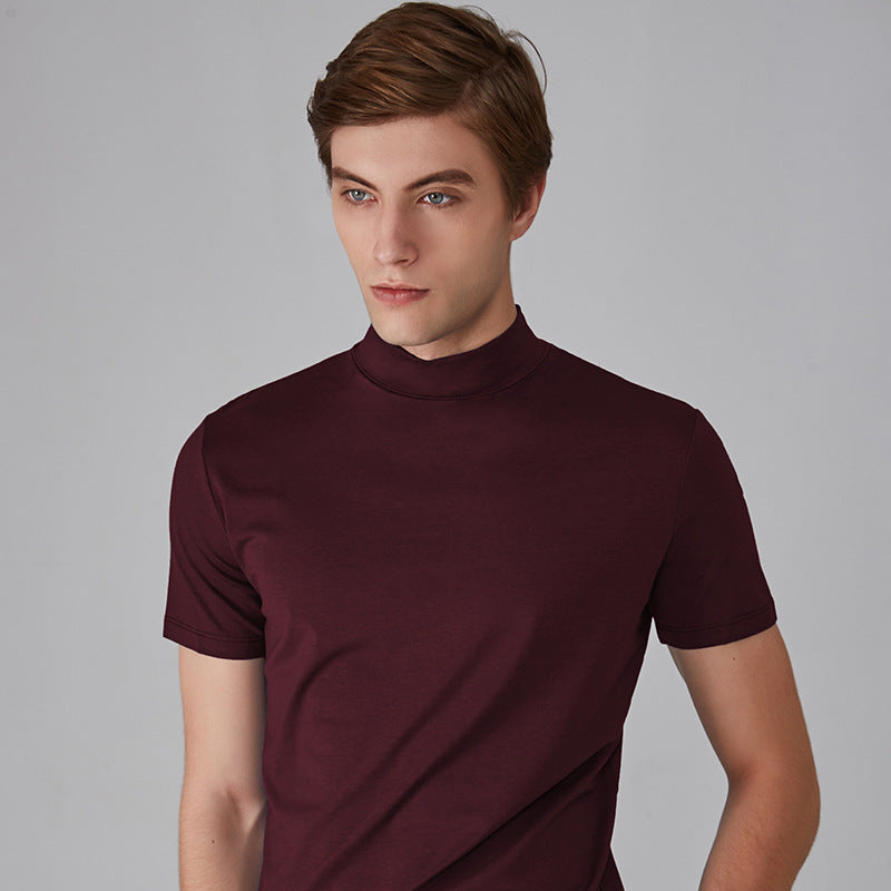 Marcatino™ SlimShirt 1+1 GRATIS: Heren Hoge Hals Slim-Fit Casual T-Shirt