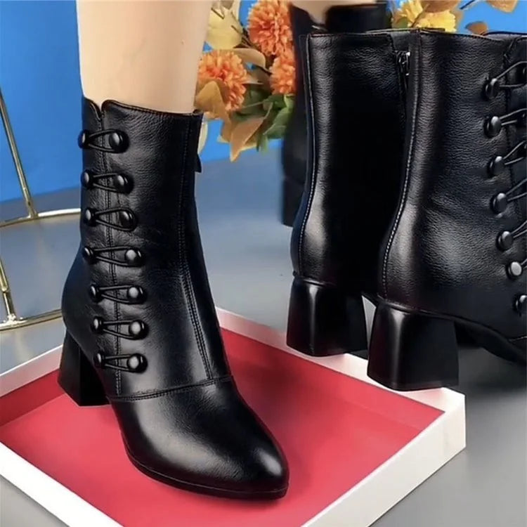 Marcatino™ | Elegante Leren Dameslaarzen Met Ritssluiting Aan De Zijkant