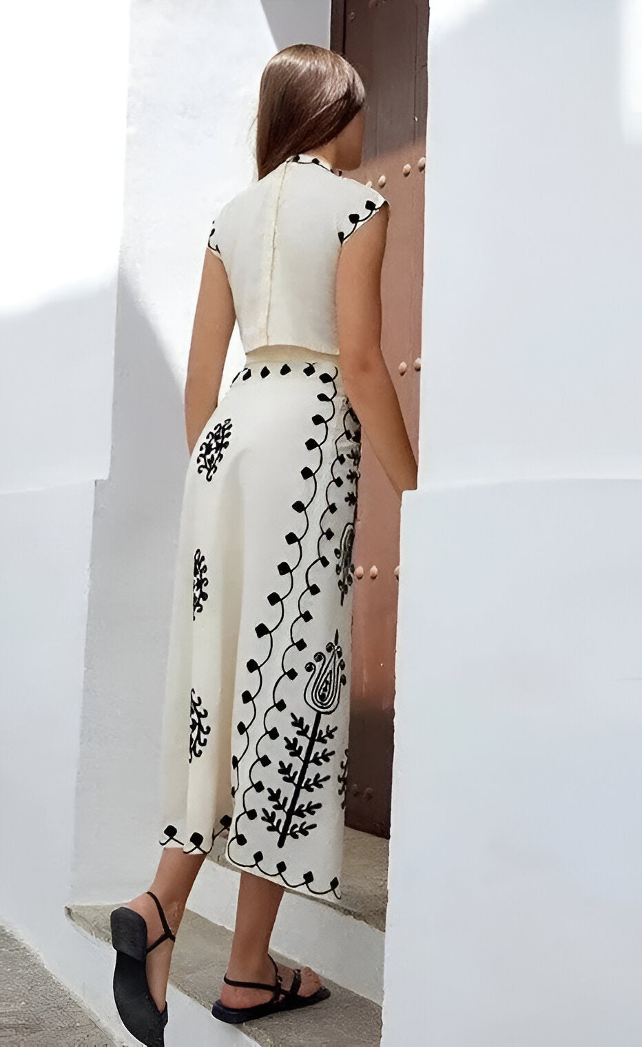Marcatino™ ElegantSet: Vakantie Elegante Stijl Gewatteerde Top en Lange Rokken Set