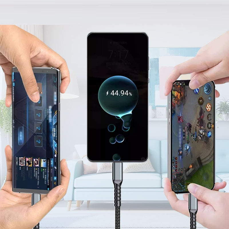 ChargingCables 2+1 GRATIS: 100W Universele 3-In-1 Snellaadkabel