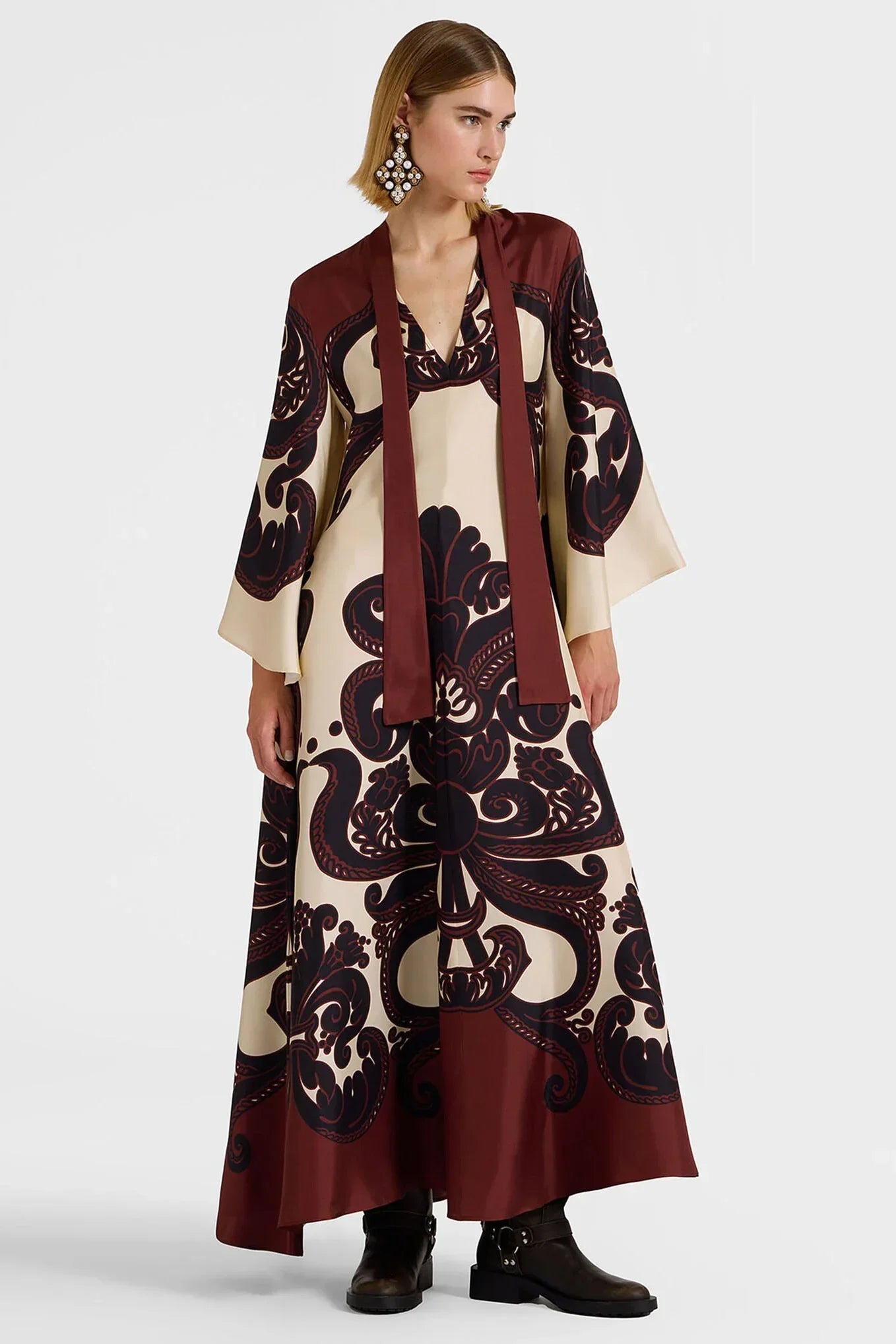 Marcatino™ | Lila Satijnen Jurk Print