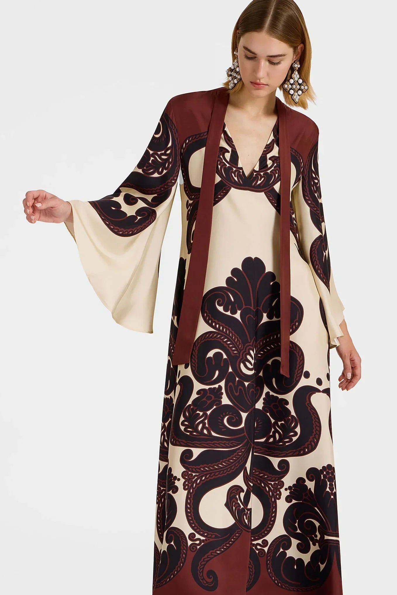 Marcatino™ | Lila Satijnen Jurk Print