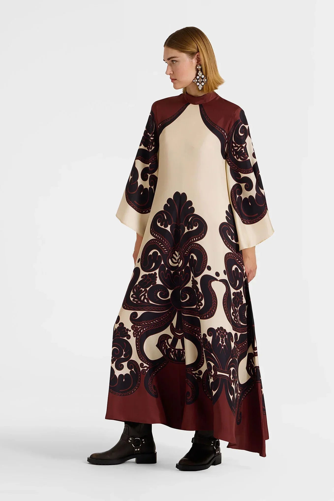 Marcatino™ | Lila Satijnen Jurk Print