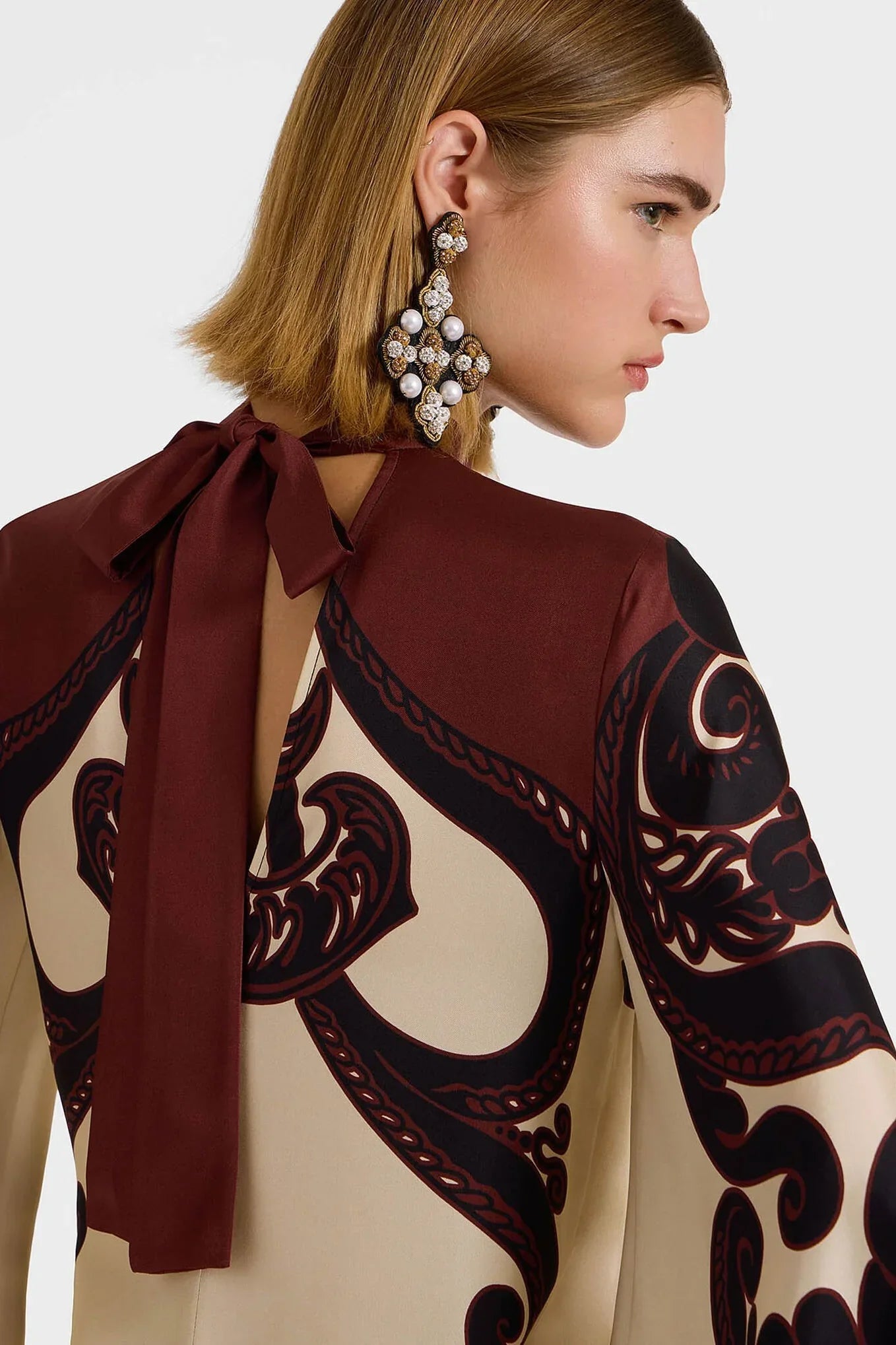 Marcatino™ | Lila Satijnen Jurk Print