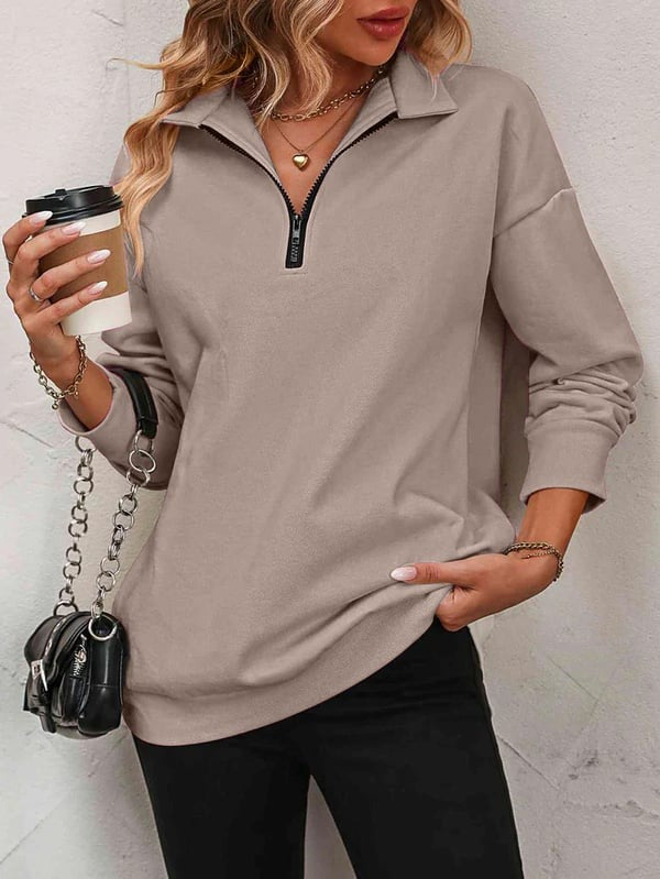 Marcatino™ | Loshangende Schouders met Rits Sweatshirt