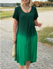 Marcatino™ LooseDress: Kleurverloop Ronde Hals Korte Mouw Jurk