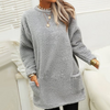 Marcatino™ | Grote Crew Neck Warme Lange Mouw T-shirt Jurk