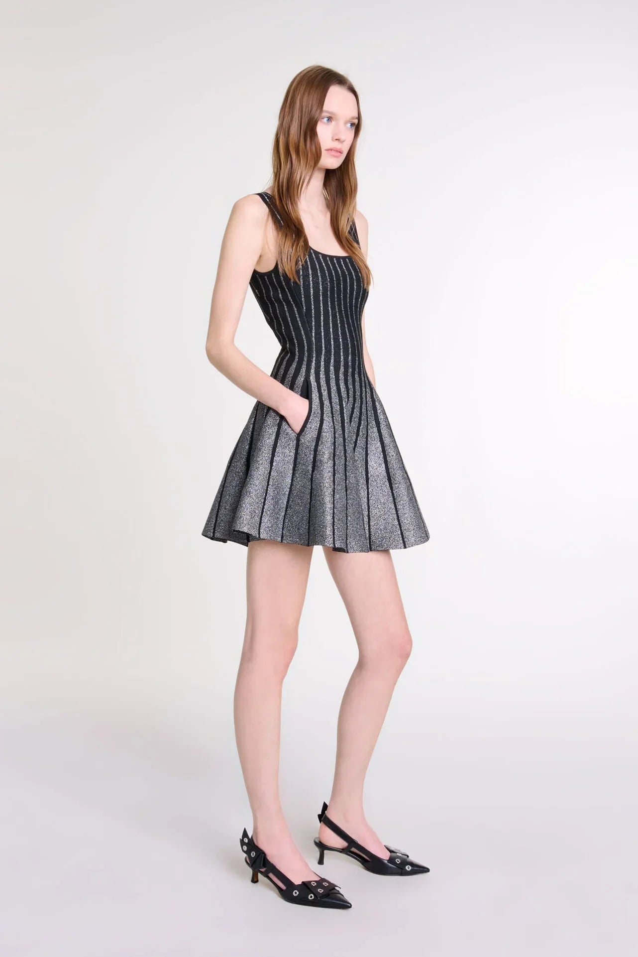 Marcatino™ | Raster Gebreide Mini Jurk