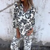 Marcatino™ | Mode Afdrukken Tweedelige Set Lange Mouwen En Top Wijde Broek